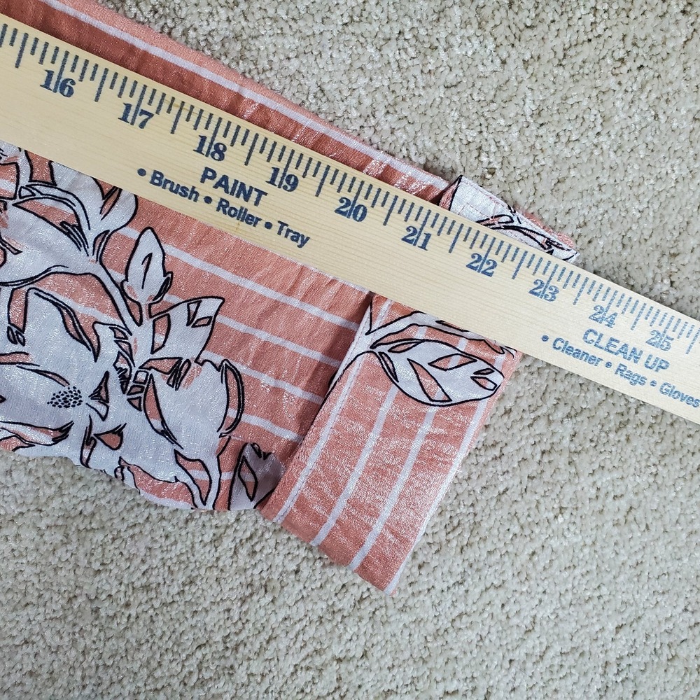 MULTIPLES Women's Blouse Peach Color 3/4 Sleeves  Turn-Up Cuff Button Front - Picture 8 of 16